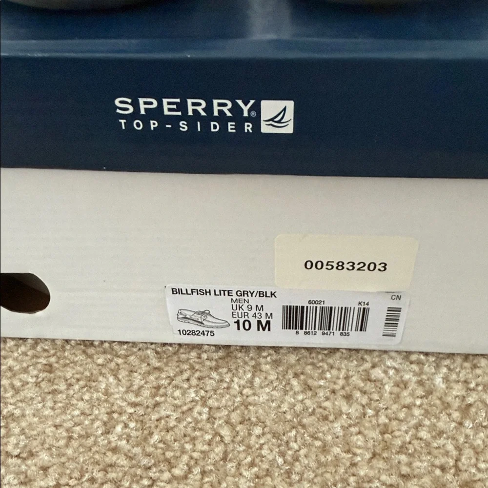 Sperry Men’s Classic Boat Shoes- Top Slider Billfish 3-Eye Grey- Men’s size 10M